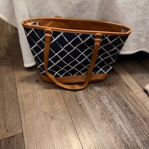 Thirty-one Navy and Tan Tote Bag